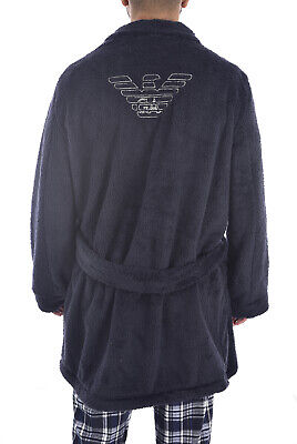 EMPORIO ARMANI Navy Blue Signature Logo Robe Dressing Gown Size S/M BNWT