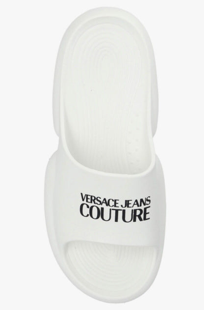 Versace Jeans White Logo Slides