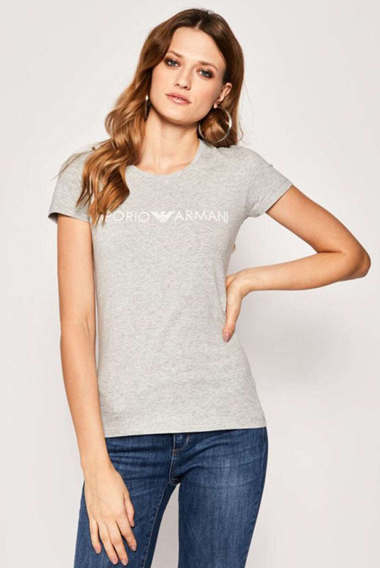 Emporio Armani Light Grey Melange Graphic T-Shirt