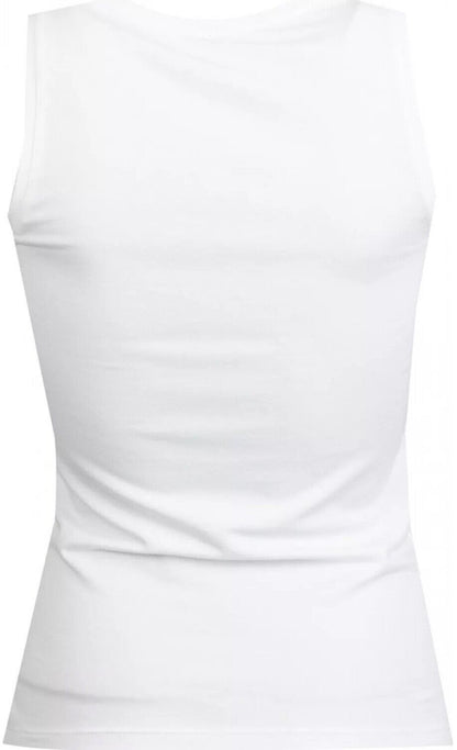 Women's Emporio Armani White Rose Gold Logo Tank Top