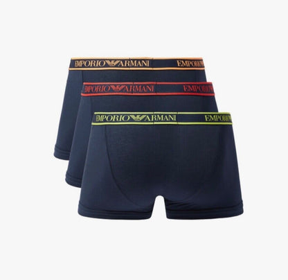 Men's Emporio Armani 3 Pack Navy/Multicolour Boxers