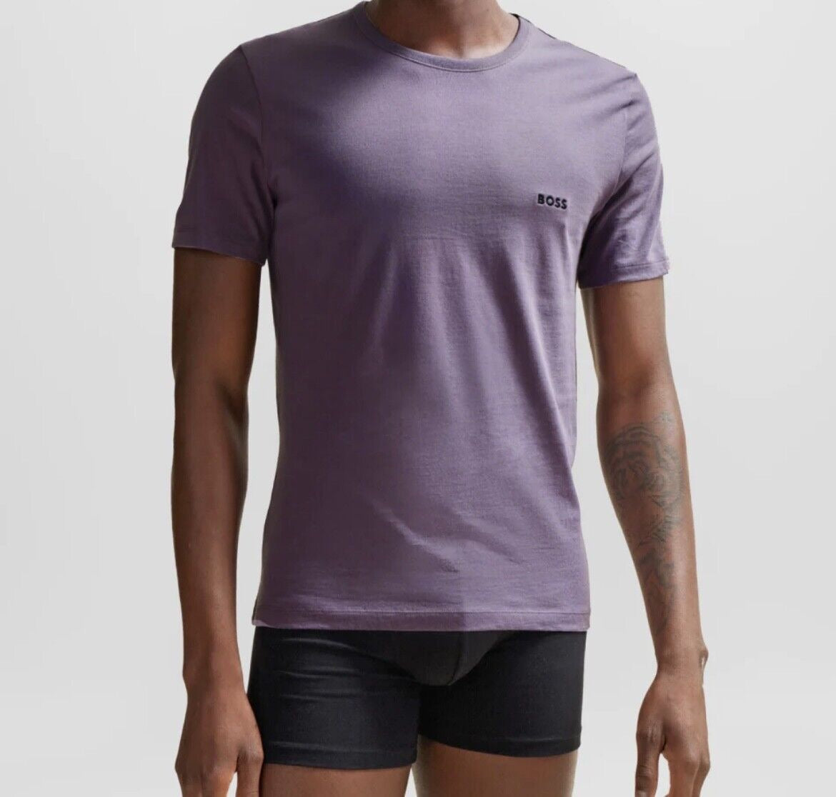 Men's Hugo Boss 3 Pack T-Shirts Black/Grey/Purple