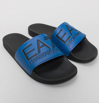 Emporio Armani EA7 Blue/Black Logo Sliders