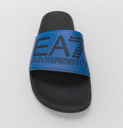 Emporio Armani EA7 Blue/Black Logo Sliders