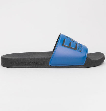 Emporio Armani EA7 Blue/Black Logo Sliders