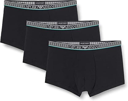 Men's Emporio Armani Black 3 Pack Trunks/Boxers