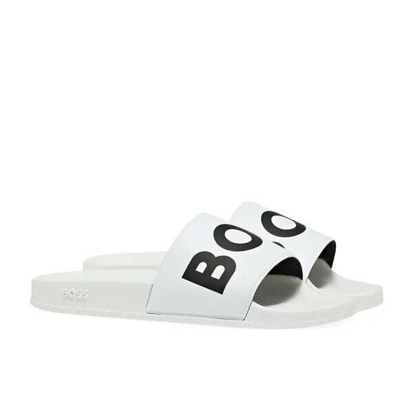 Hugo Boss White Logo Sliders