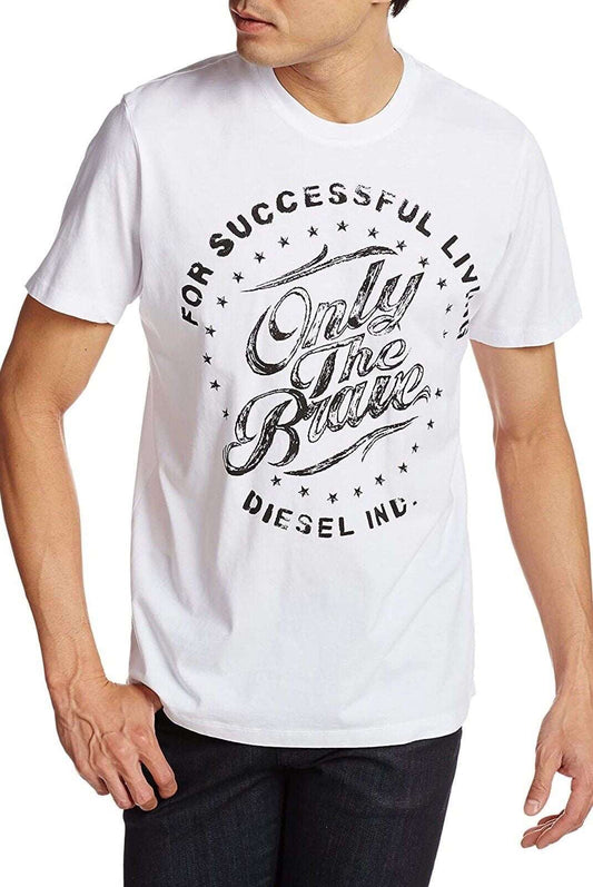 Diesel White T-Shirt with 'Only The Brave' Large Logo