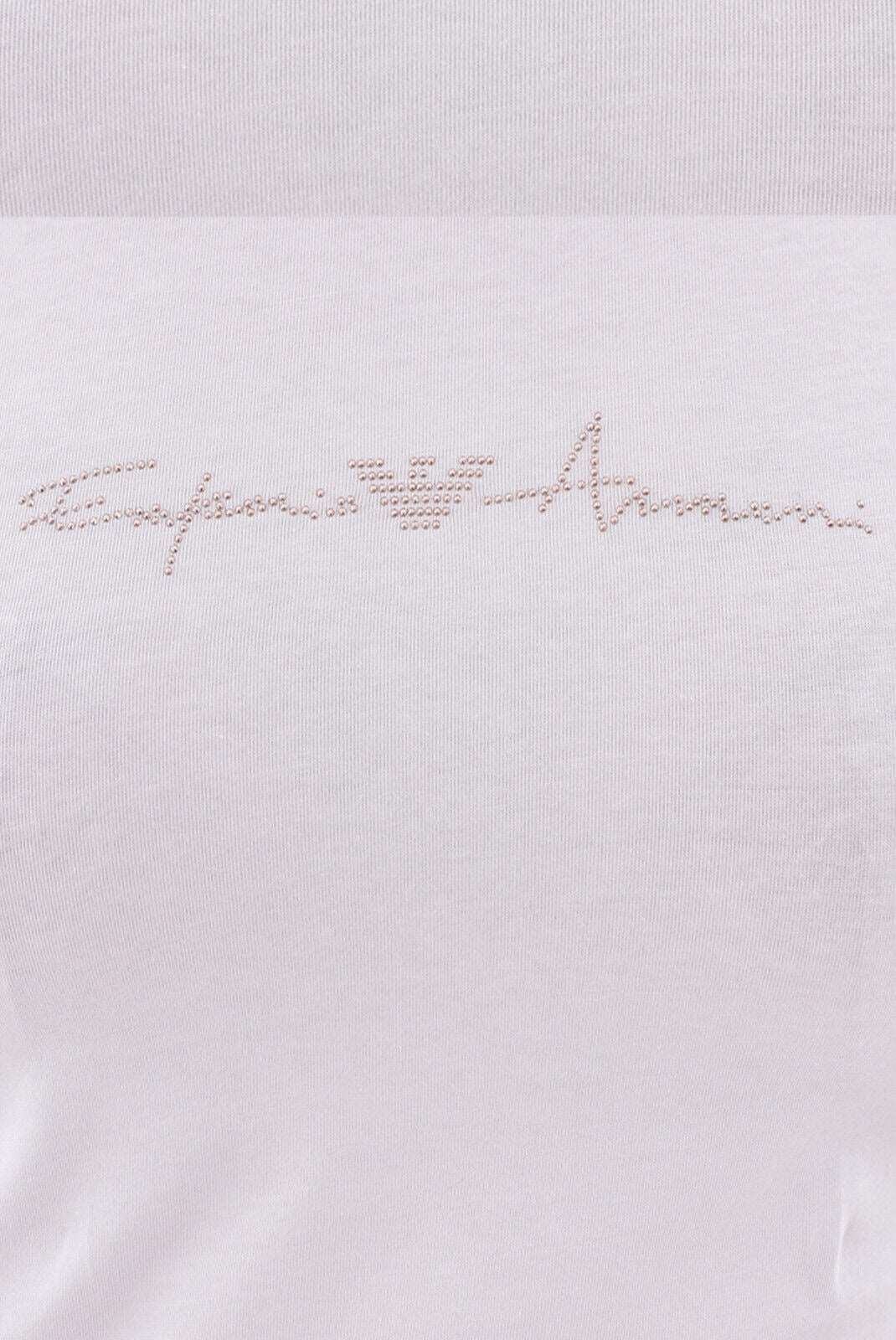 Emporio Armani White T-Shirt with Rose Gold Logo