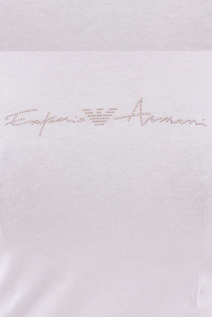 Emporio Armani White T-Shirt with Rose Gold Logo