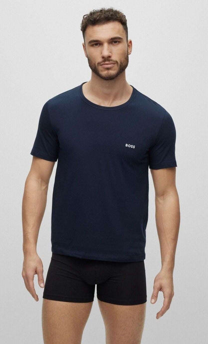 Hugo Boss 3 Pack Classic Crew Neck T-Shirts in Navy/Black/Blue