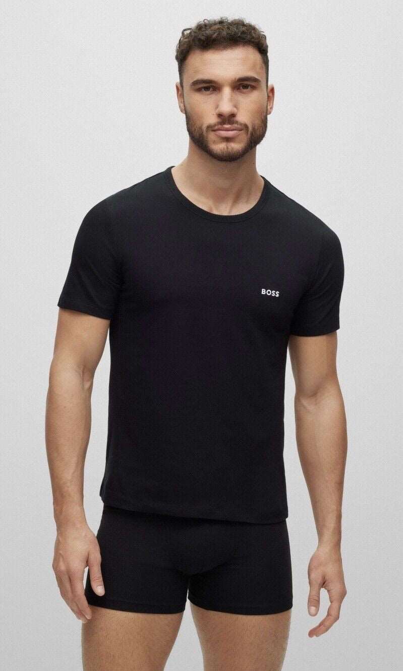 Hugo Boss 3 Pack Classic Crew Neck T-Shirts in Navy/Black/Blue