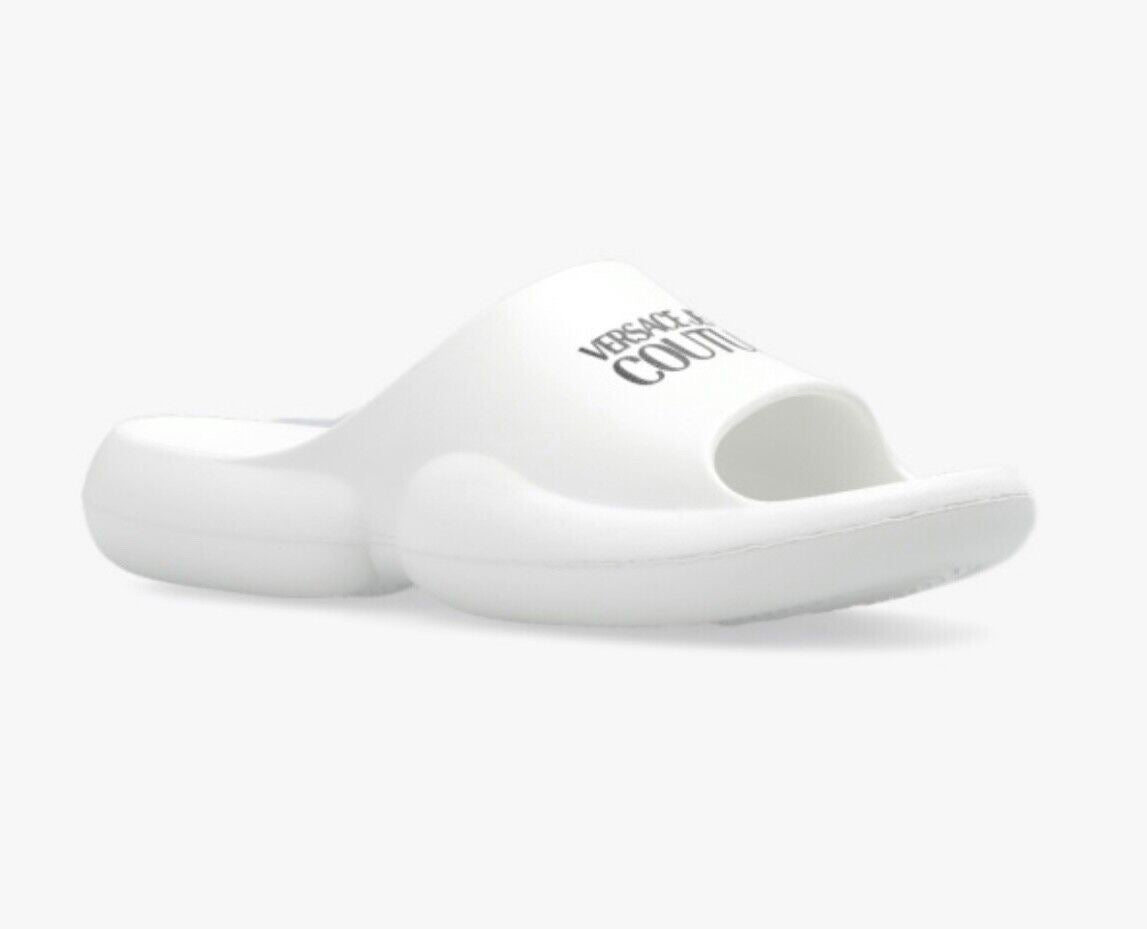 Versace Jeans White Logo Slides