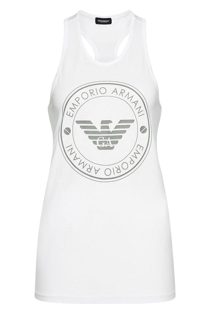 Women's Emporio Armani White Logo Tank Top