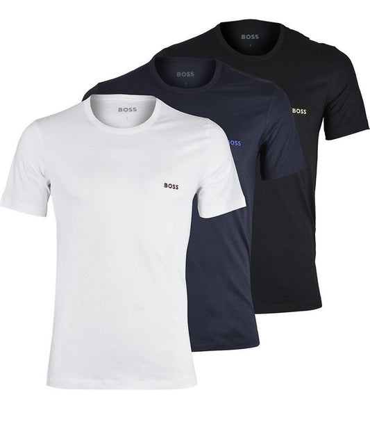 Men's Hugo Boss 3 Pack T-Shirts Navy/Black/White