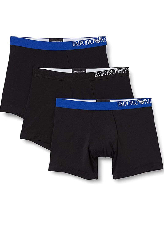 Emporio Armani 3 Pack Black Stretch Boxers with Eco Fibre