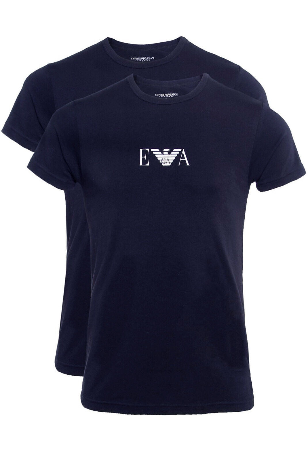 Men's Emporio Armani 2 Pack Logo T-Shirt Black/White/Navy