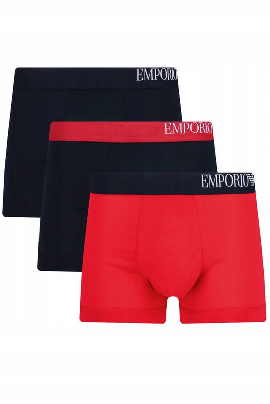 Men's Emporio Armani Navy & Red 3 Pack Boxers