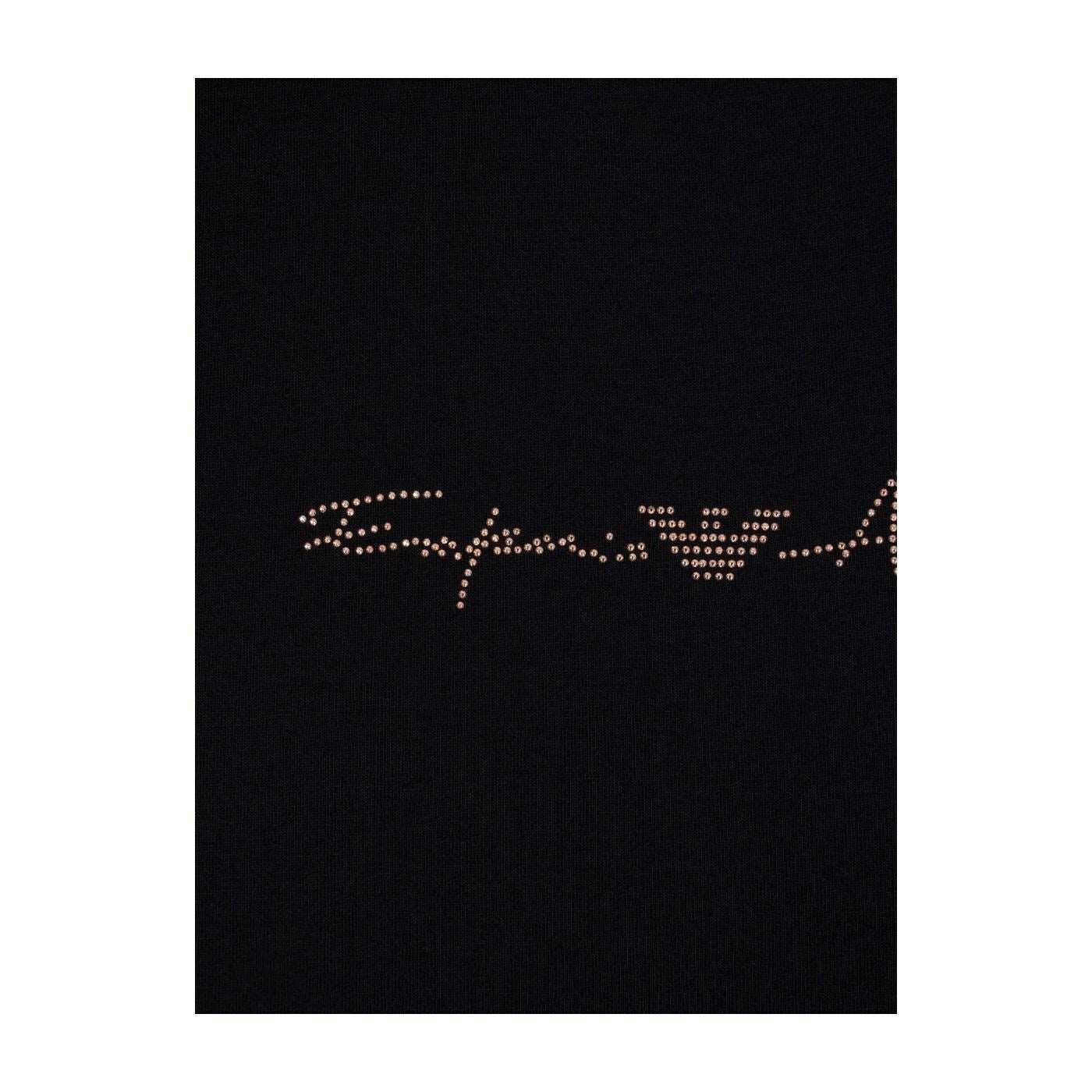 Emporio Armani Rose Black T-Shirt with Rose Gold Logo