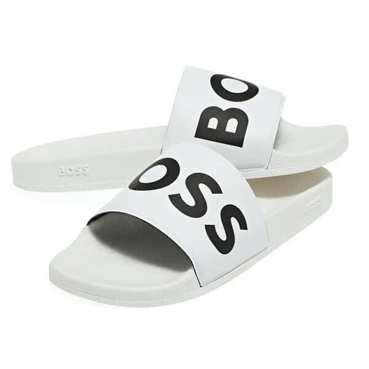 Hugo Boss White Logo Sliders