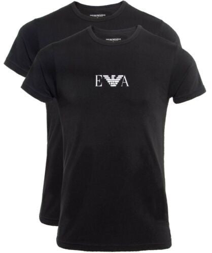 Men's Emporio Armani 2 Pack Logo T-Shirt Black/White/Navy