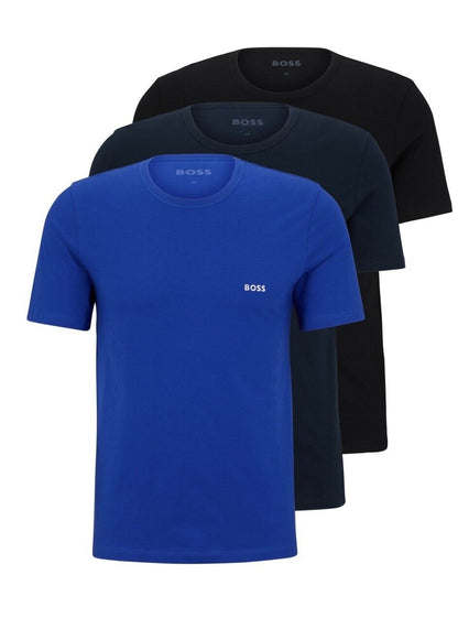 Men's Hugo Boss 3 Pack T-Shirts Navy/Black/Blue